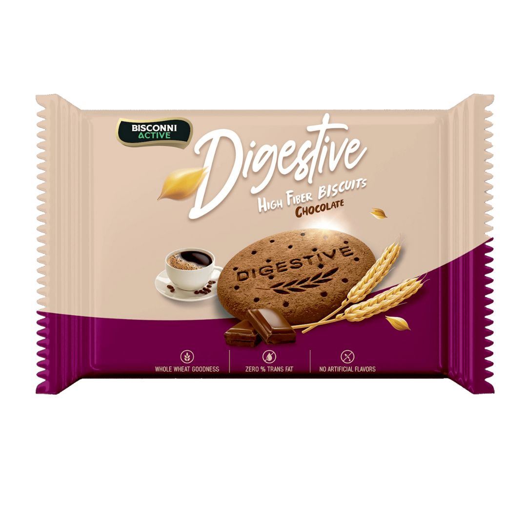 Bisconni Digestive high fiber Biscuits Chocolate (10 packs)