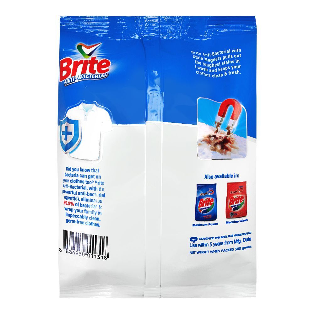 Buy Brite Antibacterial 500g Detergent Washing Powder At Best Price