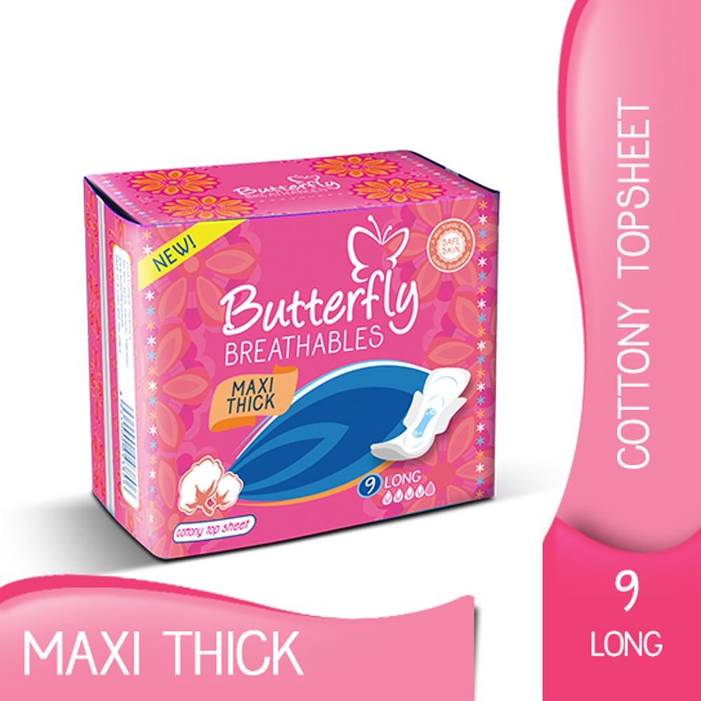 Buy Butterfly Breathables Maxi Thick Long Cotton Top Sheet At Best Price -  GrocerApp