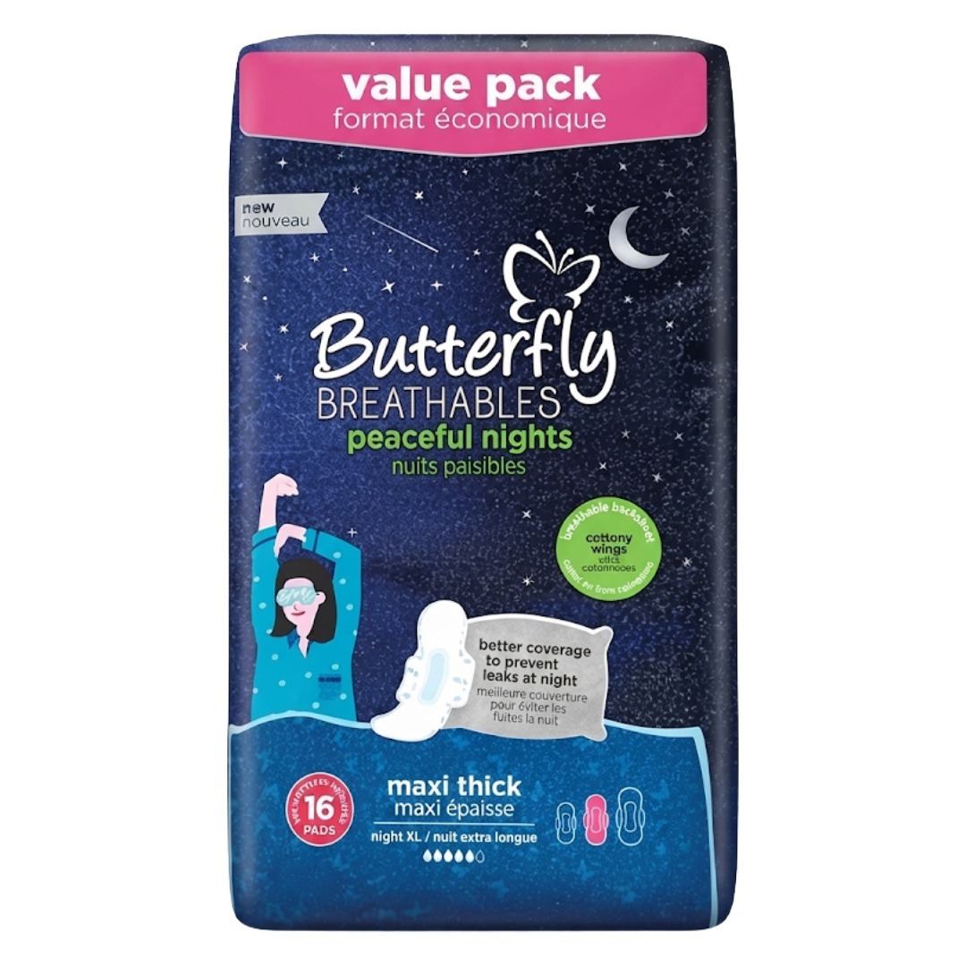 Butterfly Breathables Peaceful Night Nuits Paisibles VP XL(16Pads)