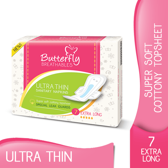 Butterfly Breathables Ultra Thin Sanitary Napkins Extra Long