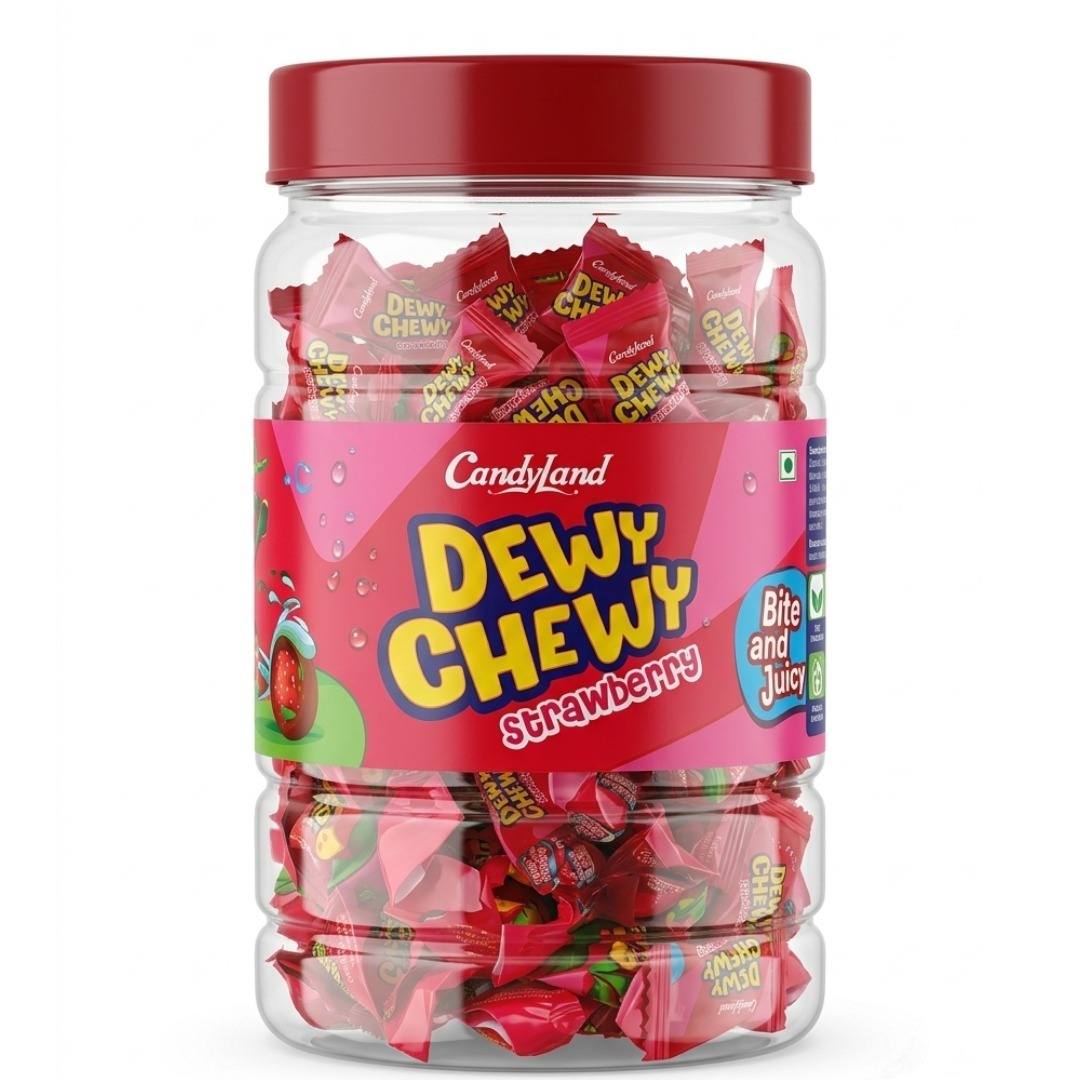 CandyLand Dewy Chewy Strawberry Jar (50Pcs)