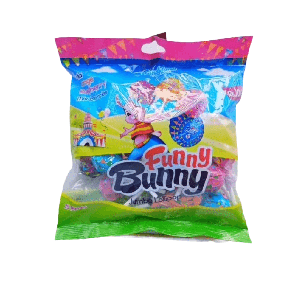 CANDYLAND FUNNY BUNNY LOLLY POP 25PCS BAG 225GM