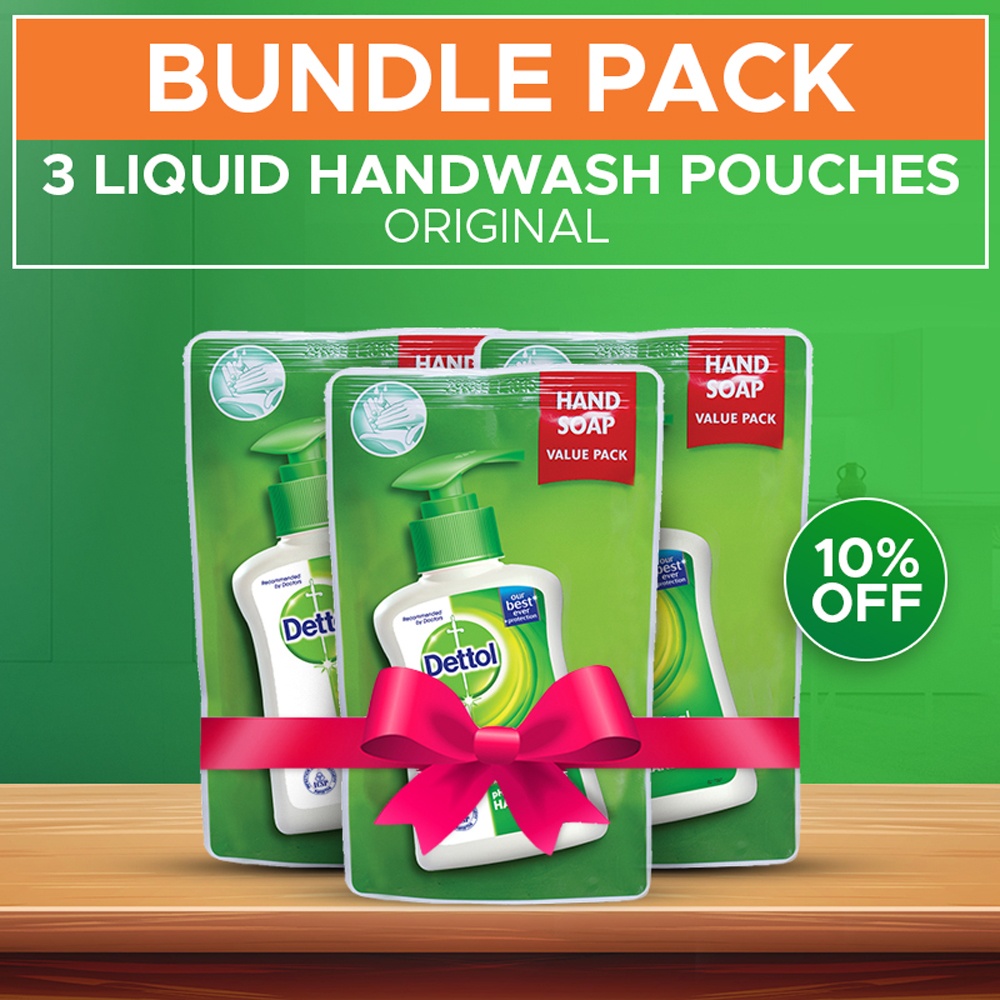 Buy Dettol Original AntiBacterial Liquid Hand Wash Refill Pouch Bundle