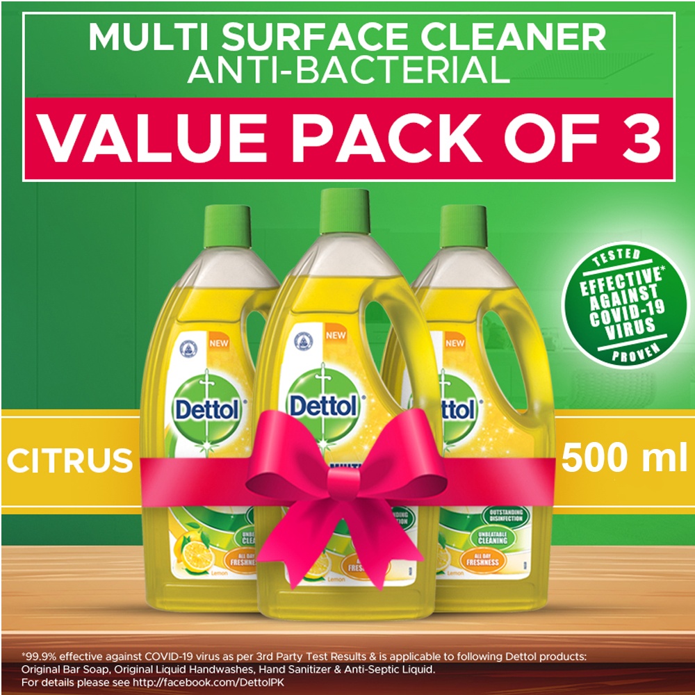 Buy Dettol Floor Cleaner Citrus Bundle Pack 0.5Ltr X 3 At Best Price