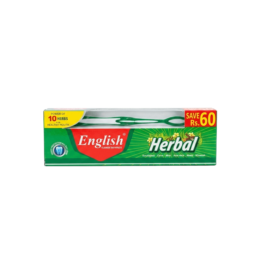 English Herbal Toothpaste with Free Brush (140g)