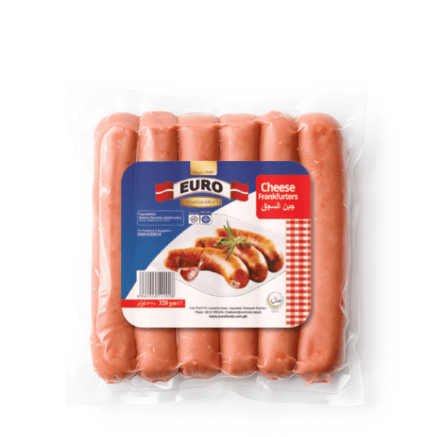 EURO FRANKFURTER CHEESE SAUSAGES.
