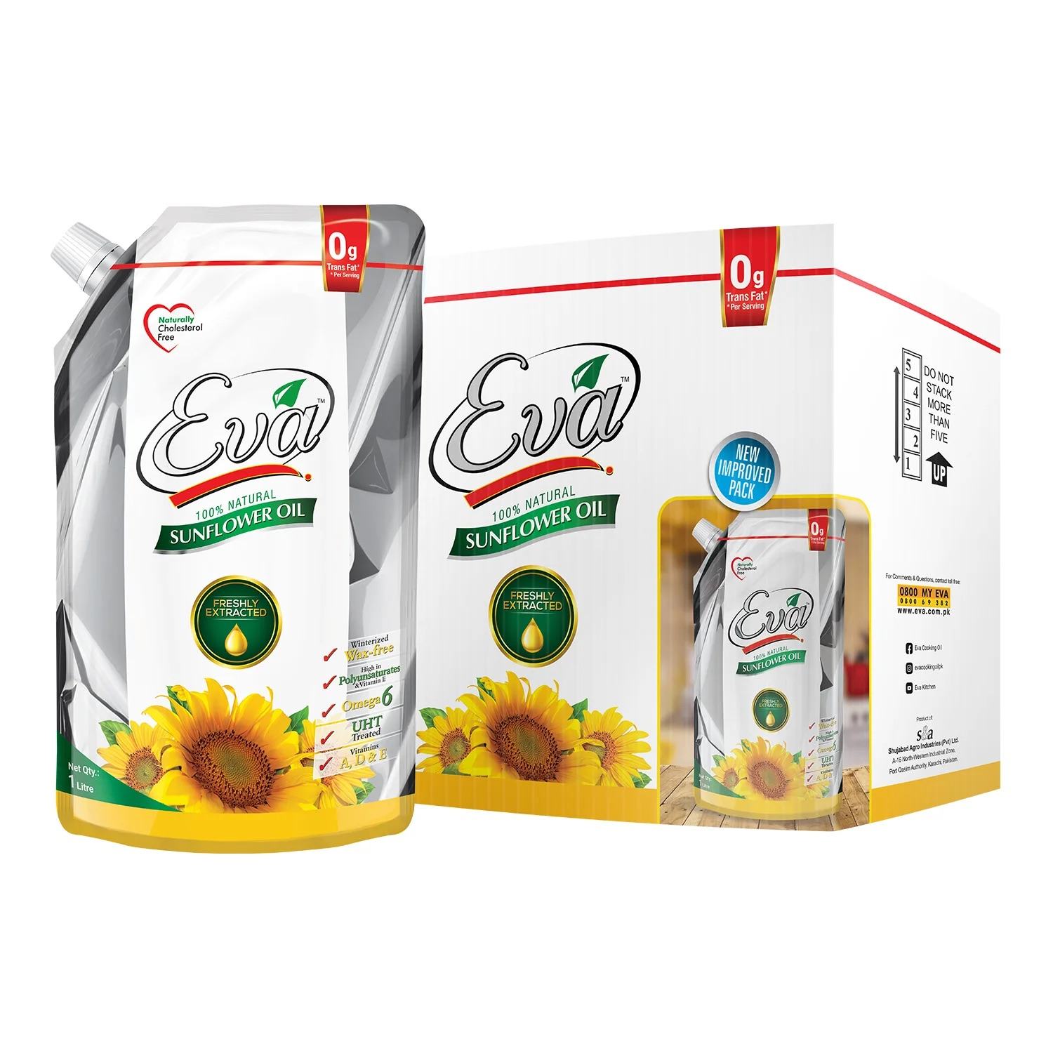 Eva Sunflower Oil Standup Pouch Carton (1*5)