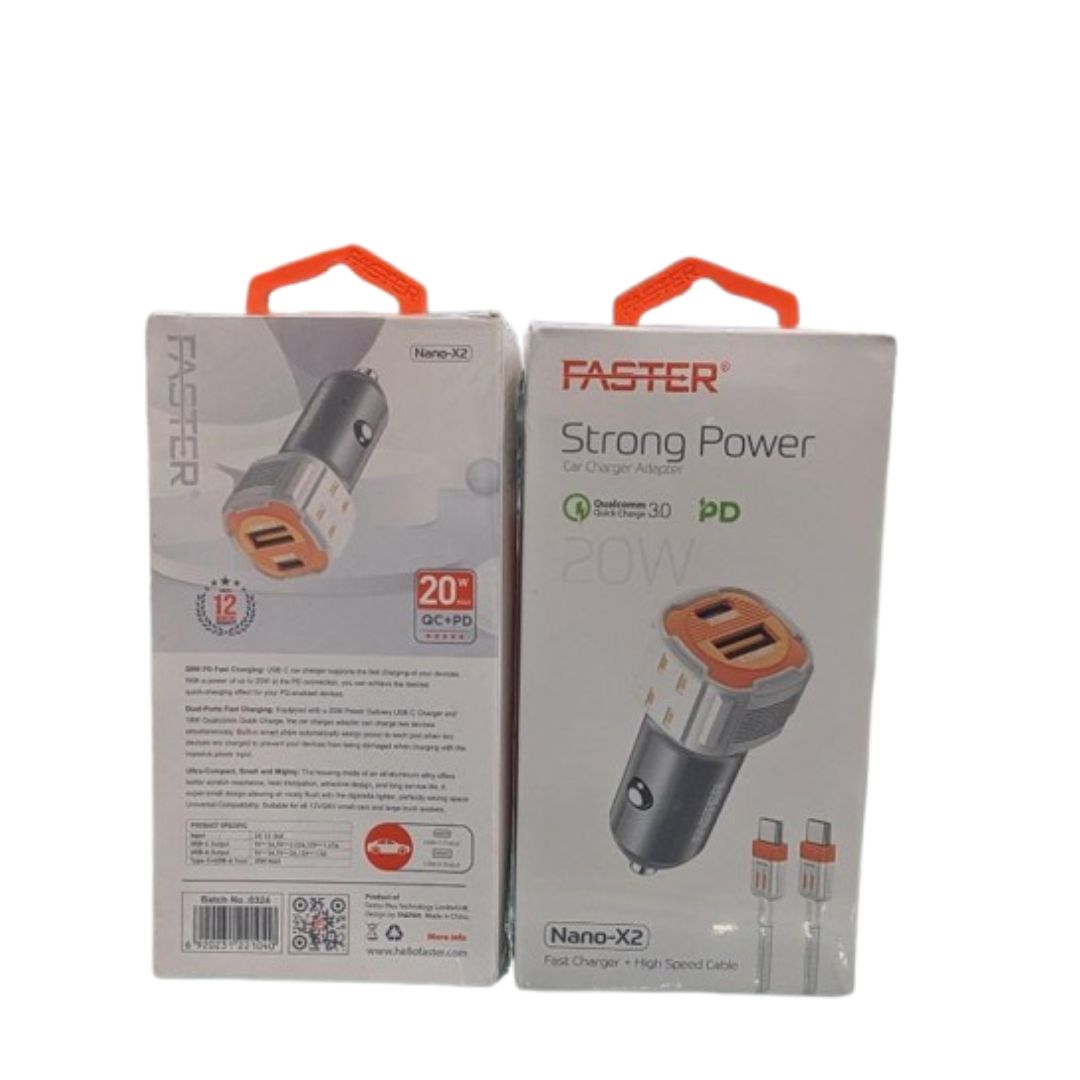 Faster Fast Charger + High Speed Cable Strong Power Car Charger Adapter ...