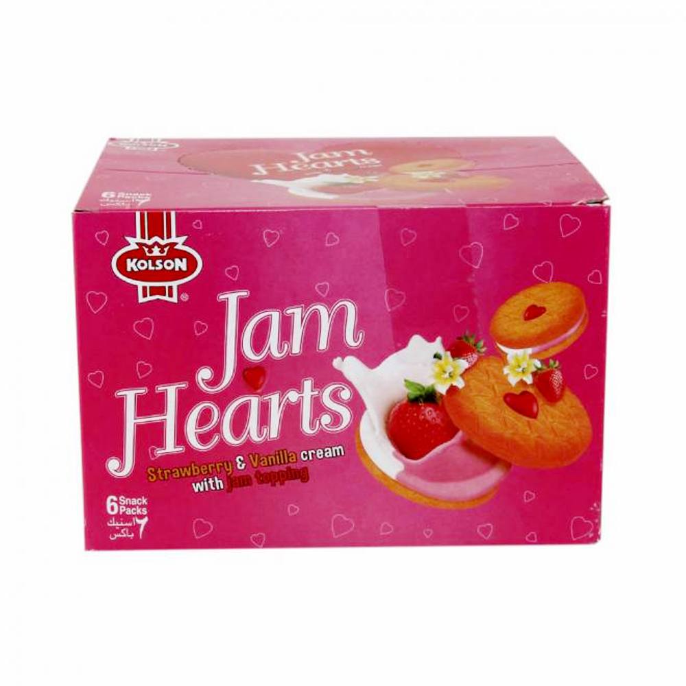 Buy KOLSON JAM HEART SV SP 6X72GM Box Biscuits & Cookies