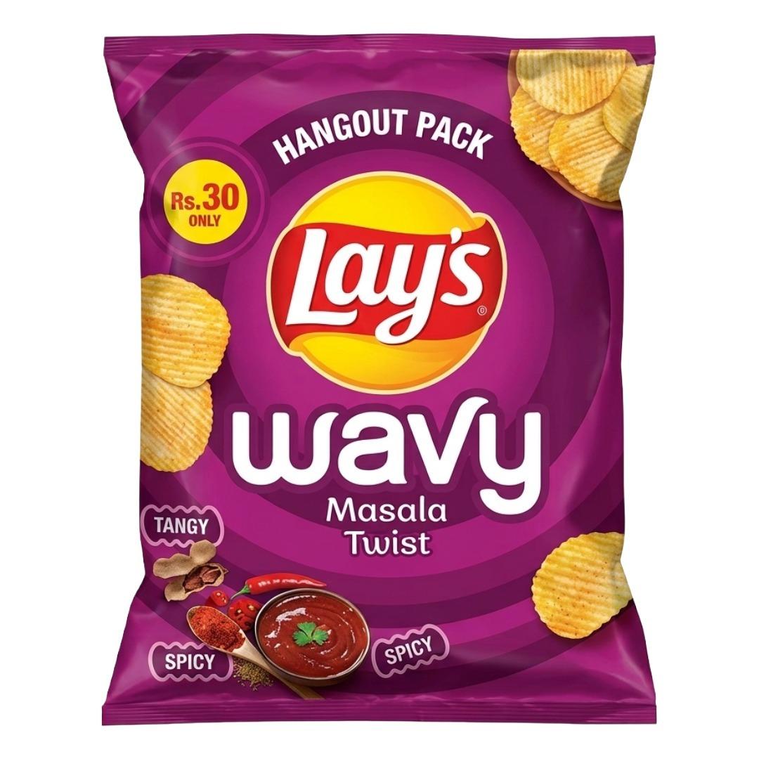 Lays Wavy Masala Twist Tangy Spicy Sweet Rs.30