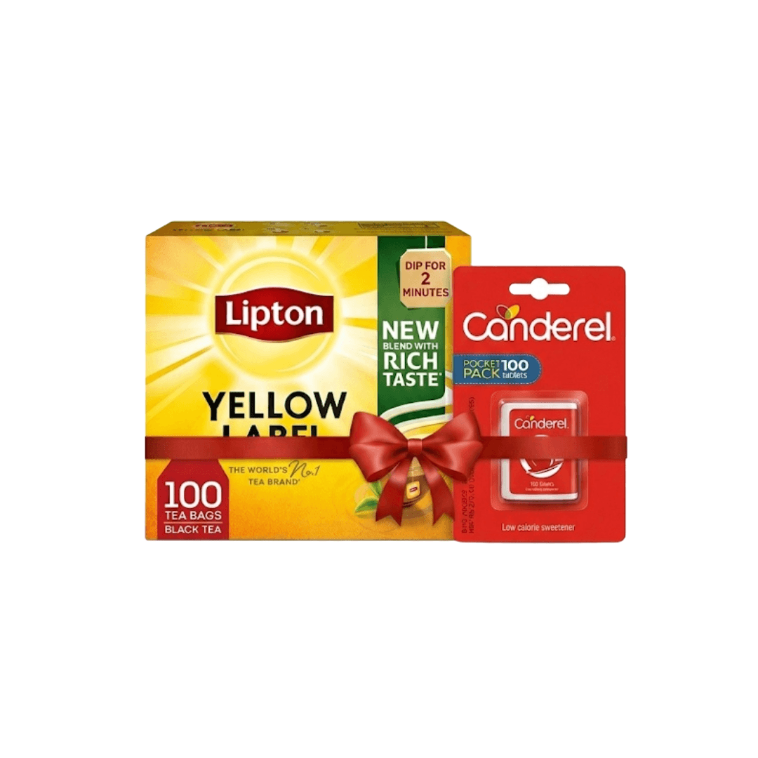 Lipton Yellow Label Tea Bags 100s + Free Canderel