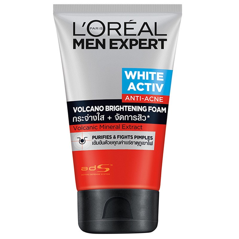 Buy Loreal Men White Active Anti Acne Volcano Brightening Foam With