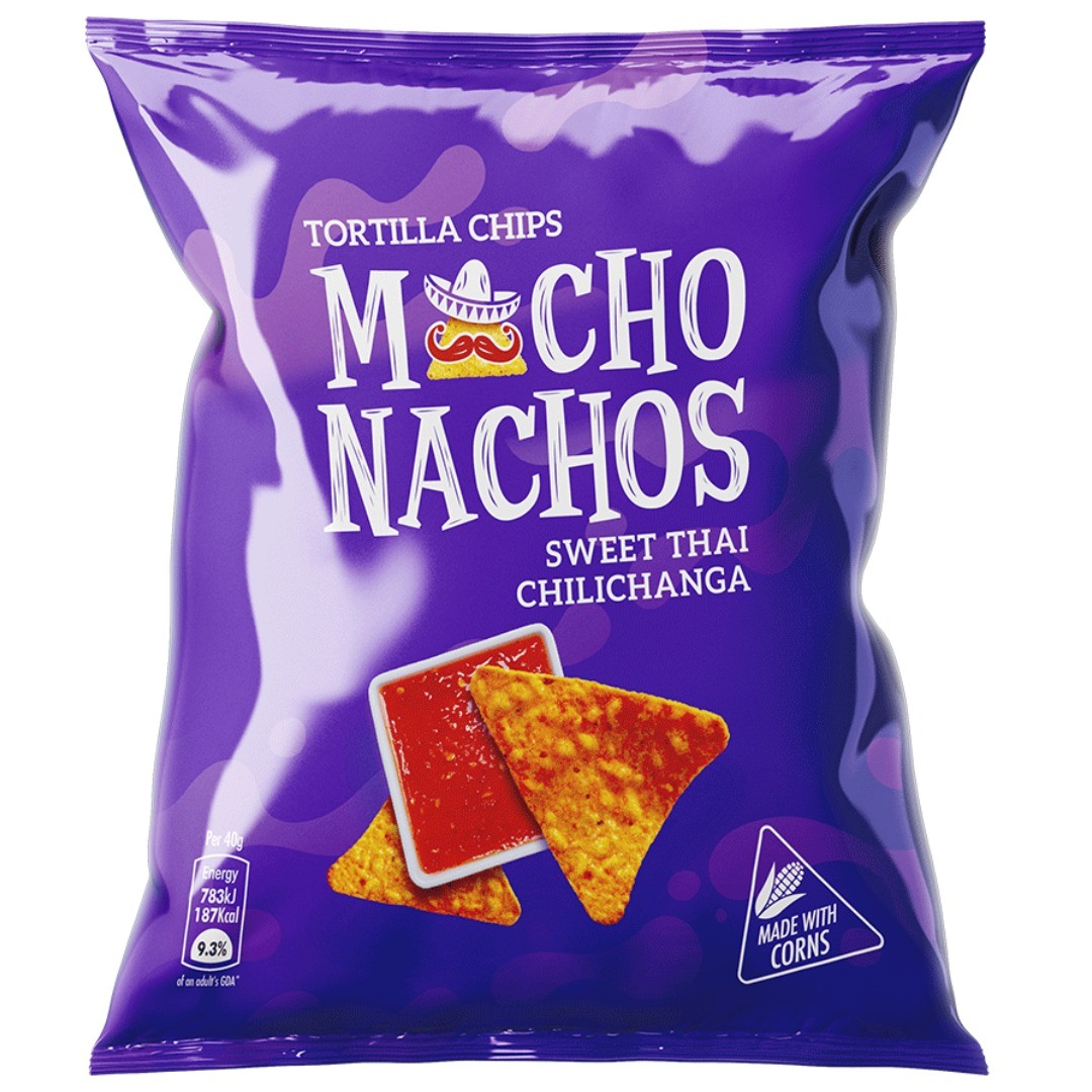 Macho Nacho Tortilla Chips Sweet Thai Chilichanga (38g)