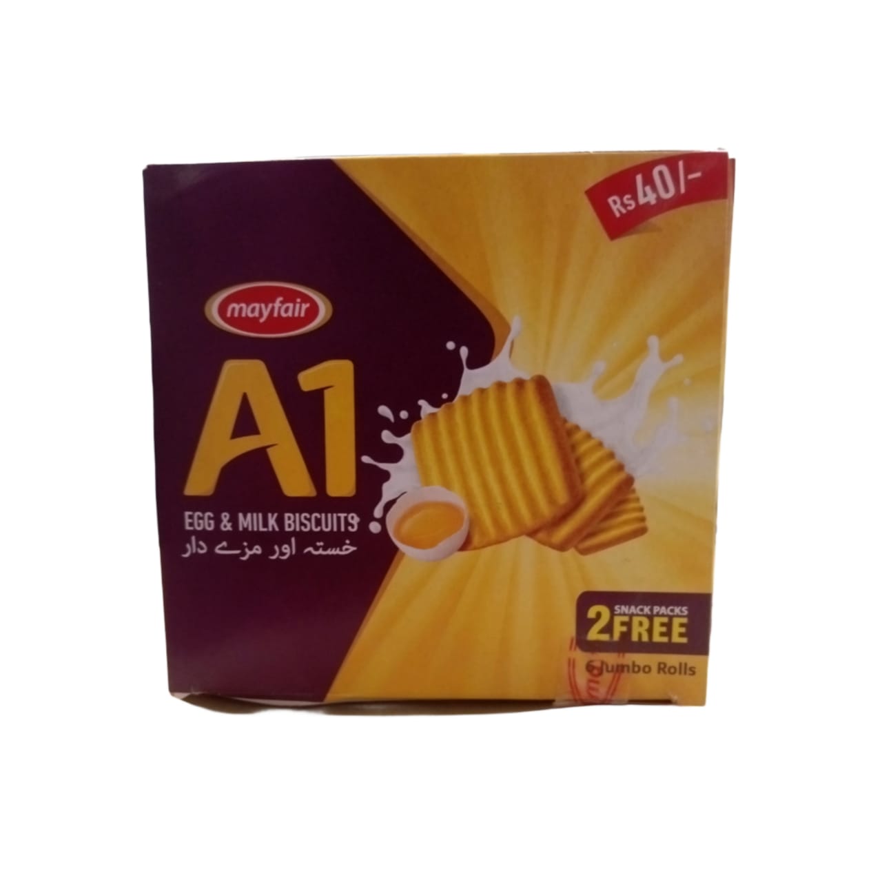 MayFair A1 Egg and Milk Biscuits Jumbo Rolls (1X6) 2 Free Snack Packs