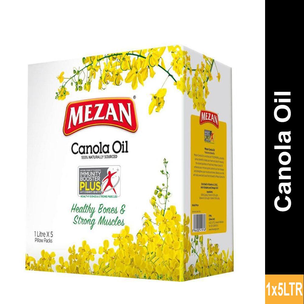 Mezan Canola Oil Pouch Carton 5 x 1L