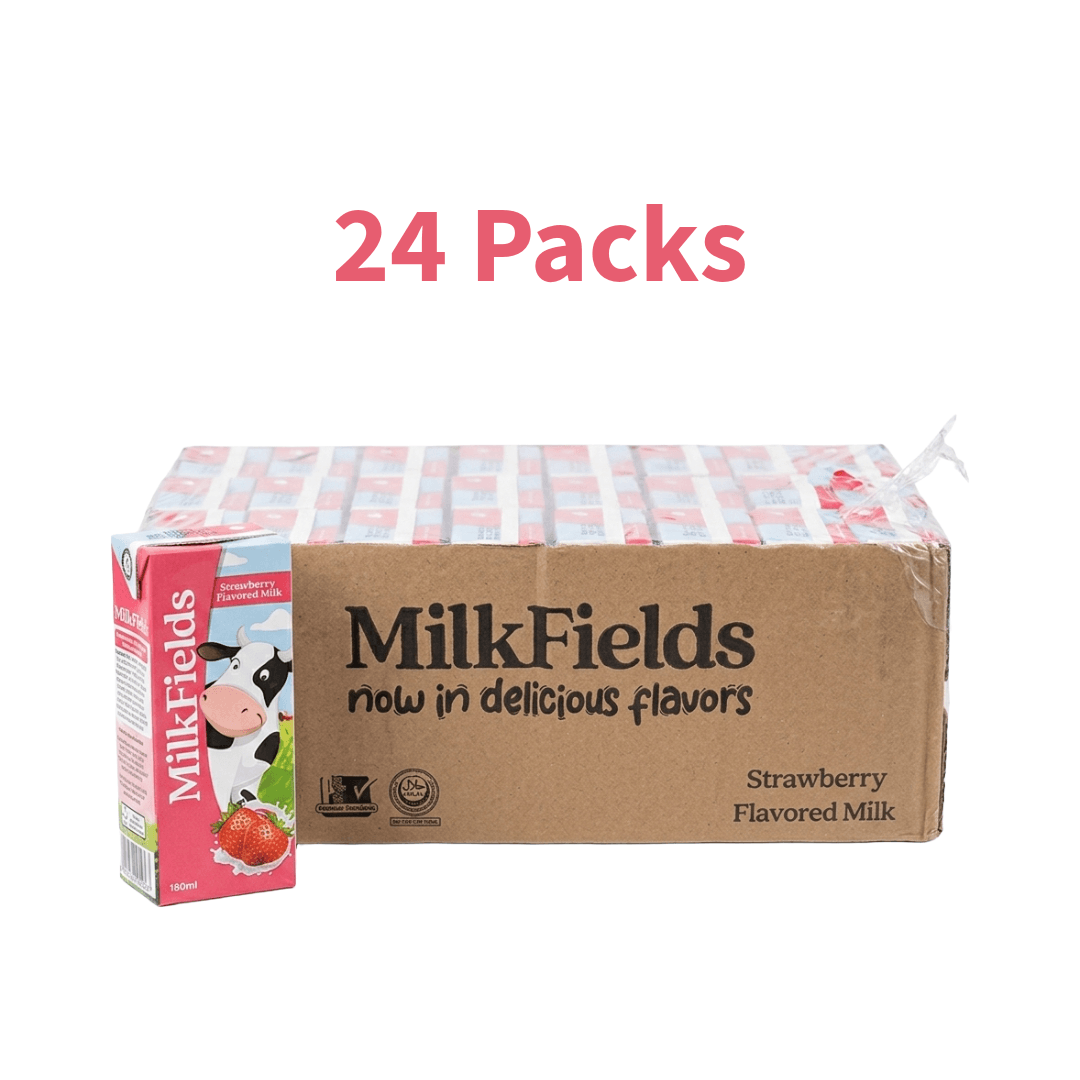 MilkFields Flavored Milk Strawberry 180ML X 24