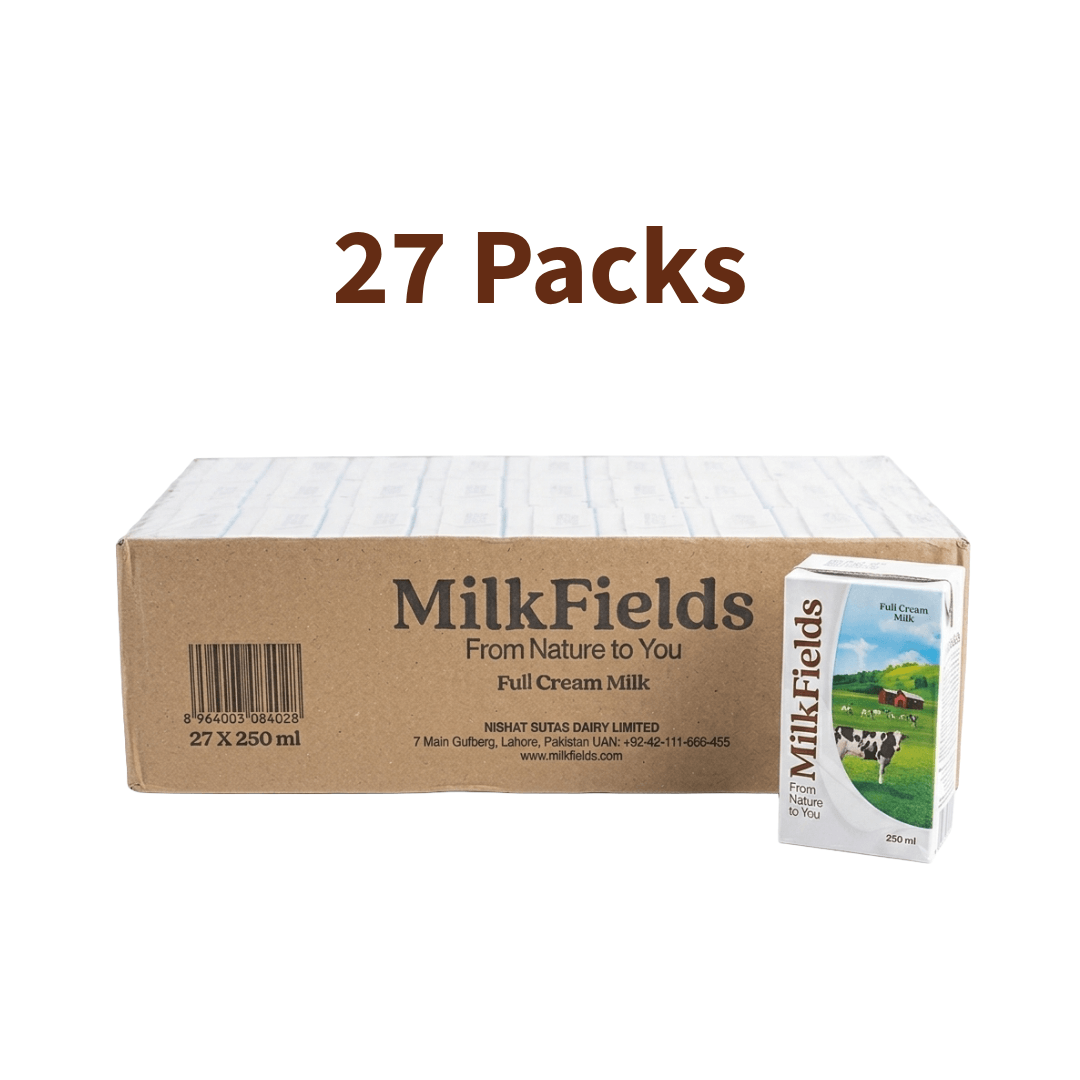 MilkFields UHT Full Cream Milk 250ML X 27
