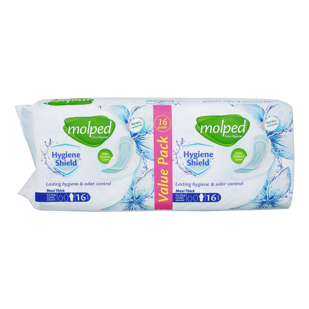 Molpad Maxi Thick Extra Long Hygiene Shield Value Pack (16 Pcs)