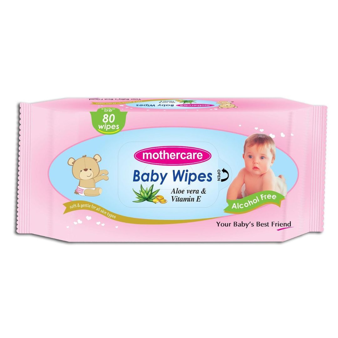 Mother Care Baby Wipes Aloe Vera & Vitamin (Pink) E 80 Pcs