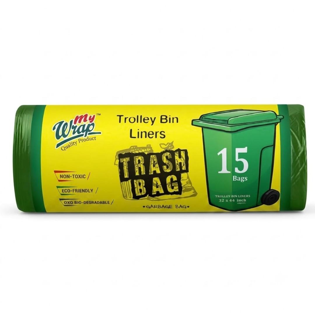 My Wrap Trolly Can Binn Trash Bags (Loose Roll ) Large (32x44 inch - 15 bags)