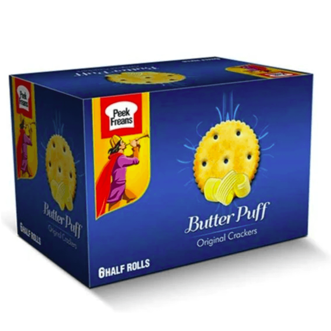 Peek Freans Butter Puff Original Crackers Half Roll Box