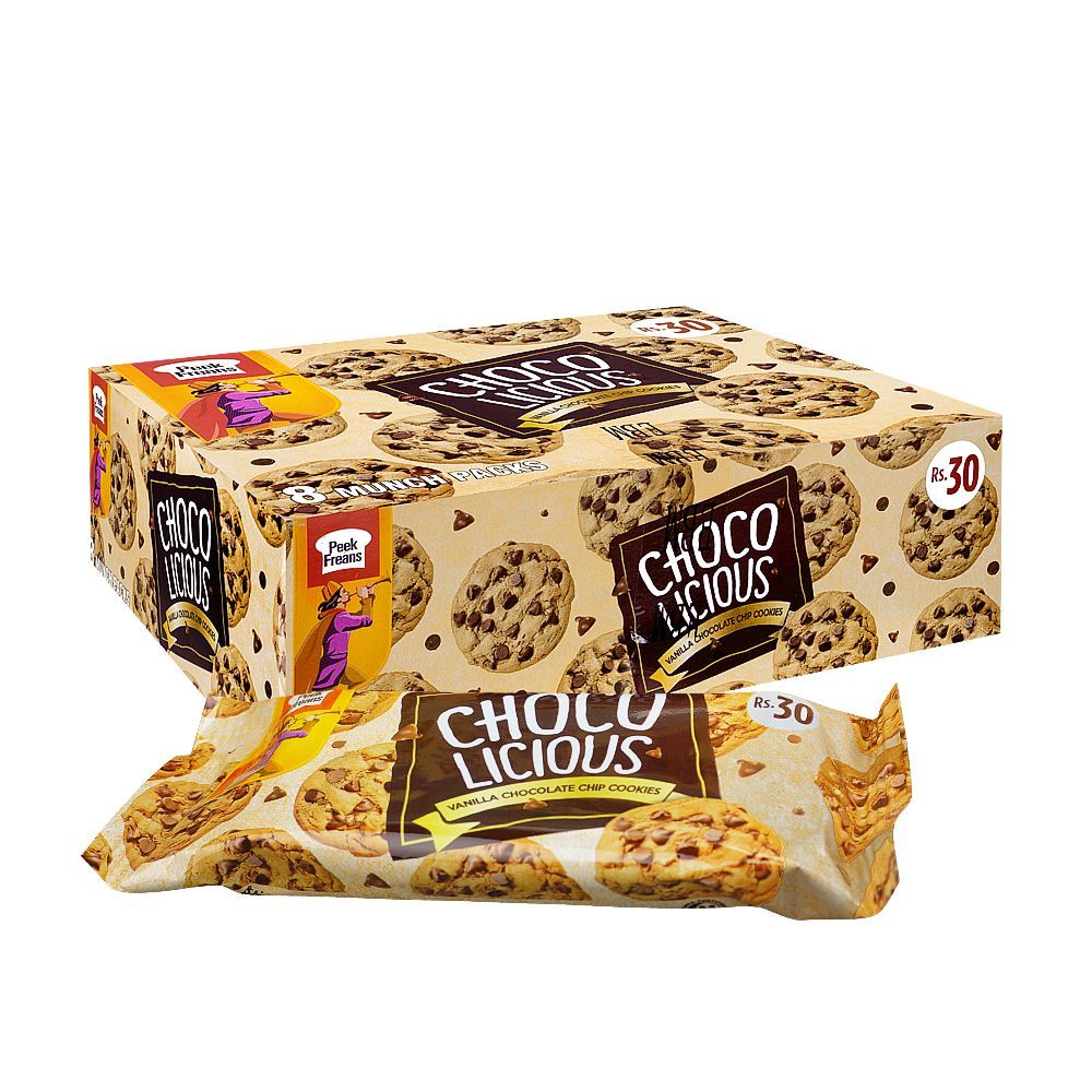 Peek Freans ChocoLicious Vanilla Chocolate Chip Cookies 8 Munch Pack
