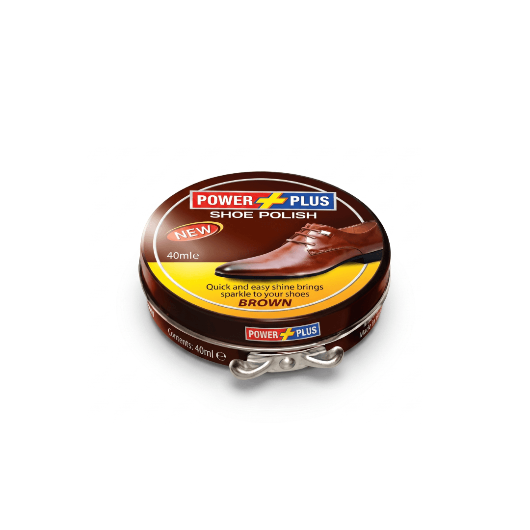 Power Plus Tin Shoe Polish Brown