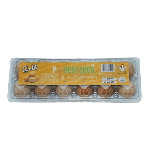 Pure Organic Desi Eggs | Pack of 12 Eggs