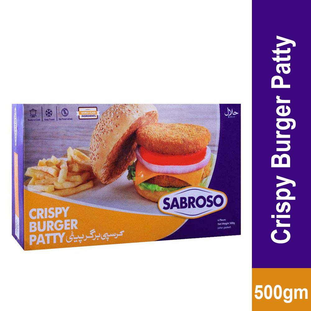 Buy Sabroso Crispy Burger Patties 6 Pieces (500g) At Best Price GrocerApp