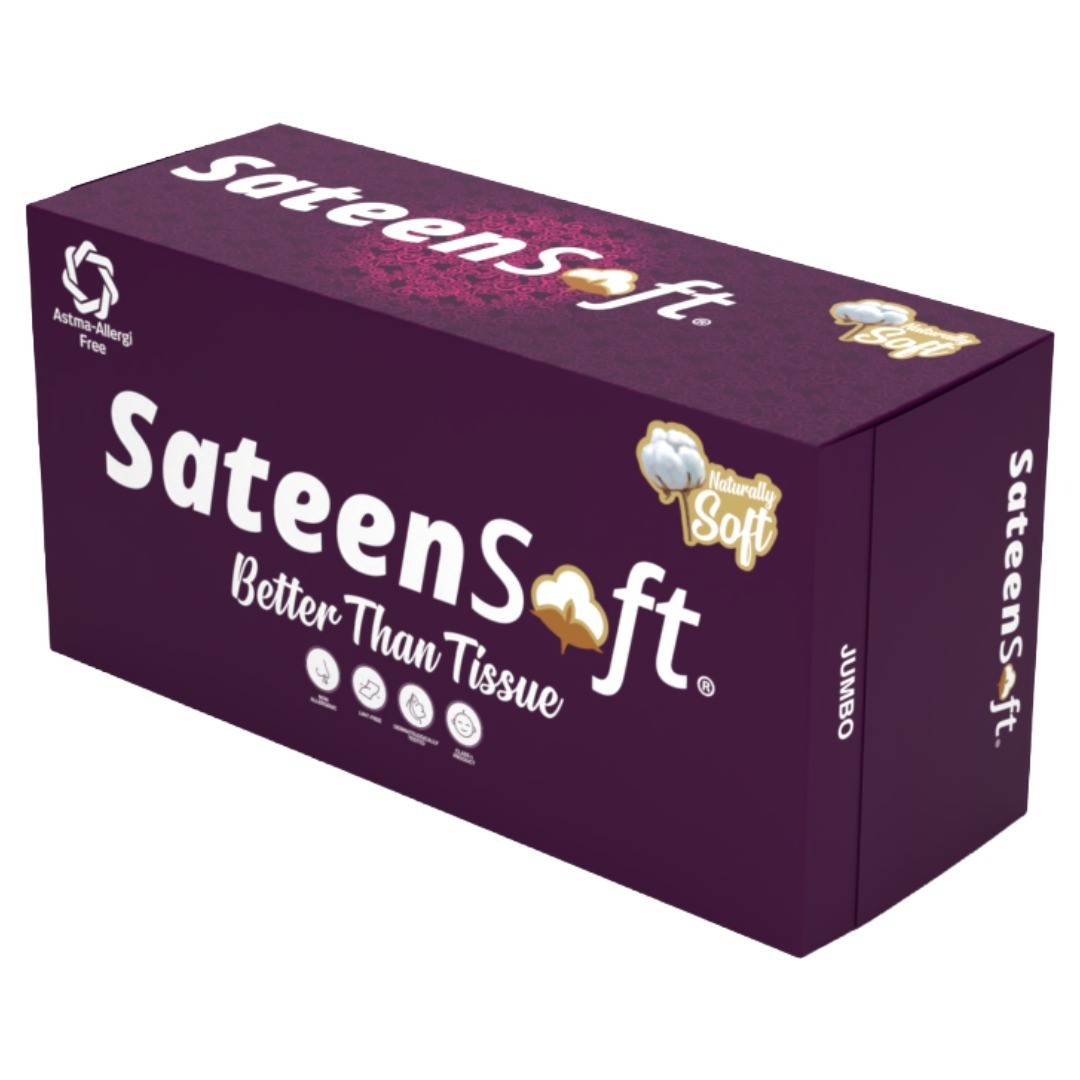 Sateen Soft Cotton Dry Wipes Jumbo Purple 115s