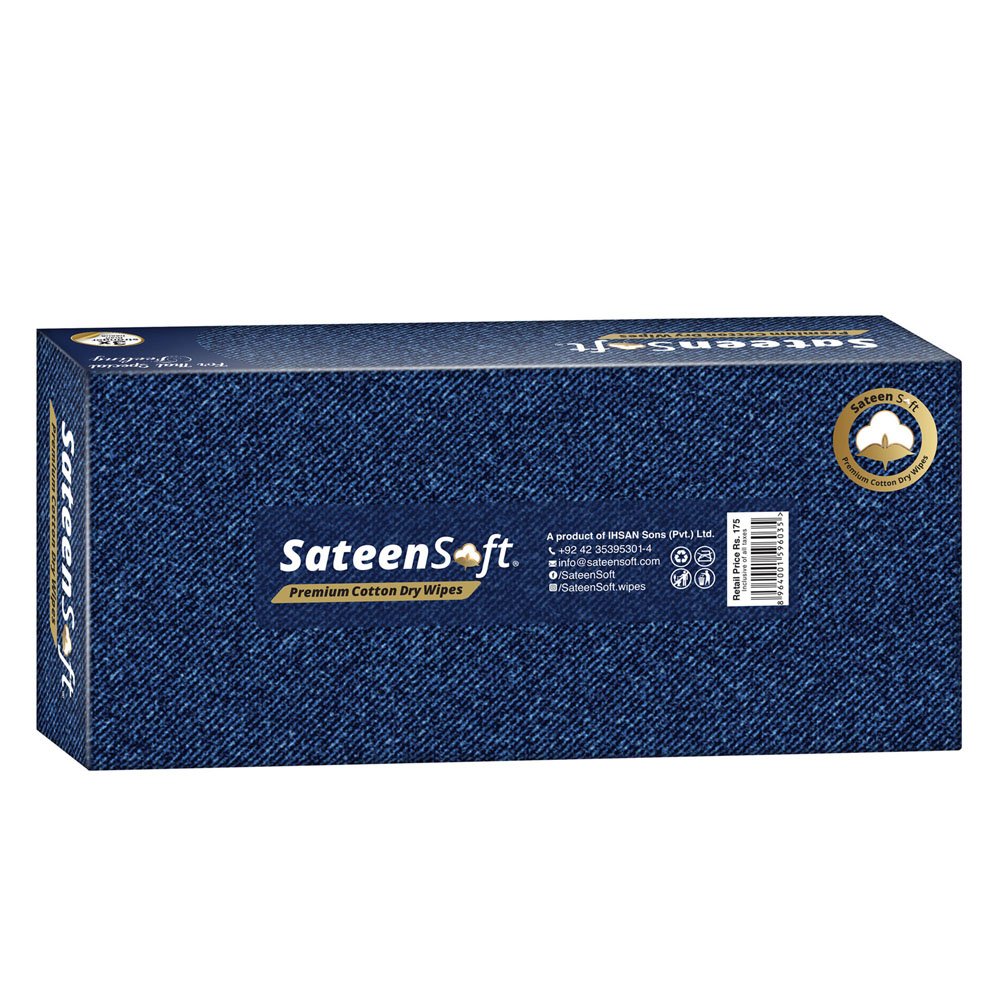 Sateen Soft Cotton Dry Wipes Vogue Blue 90s