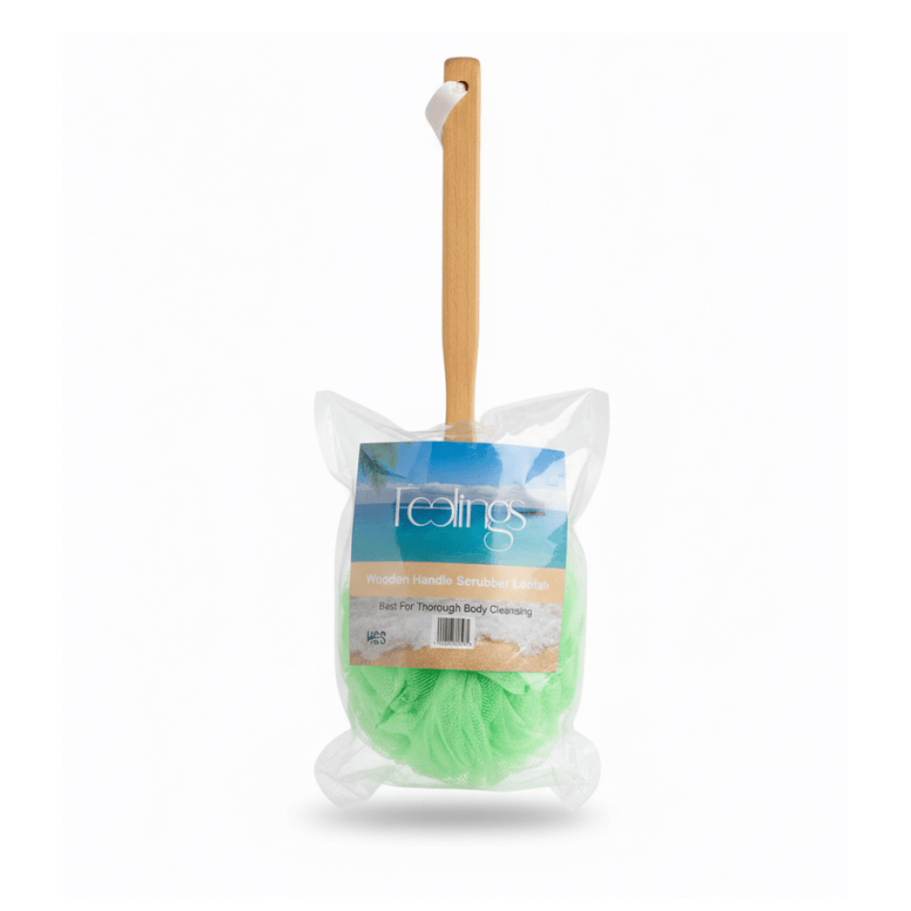 Sun brite Loofah Bath Flower Wooden Handle