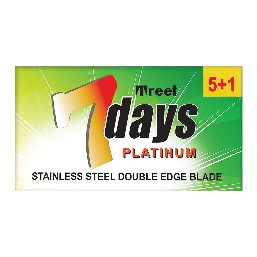 Treet 7 Days Platinum Stainless Steel Double Edge Blade (5+1)