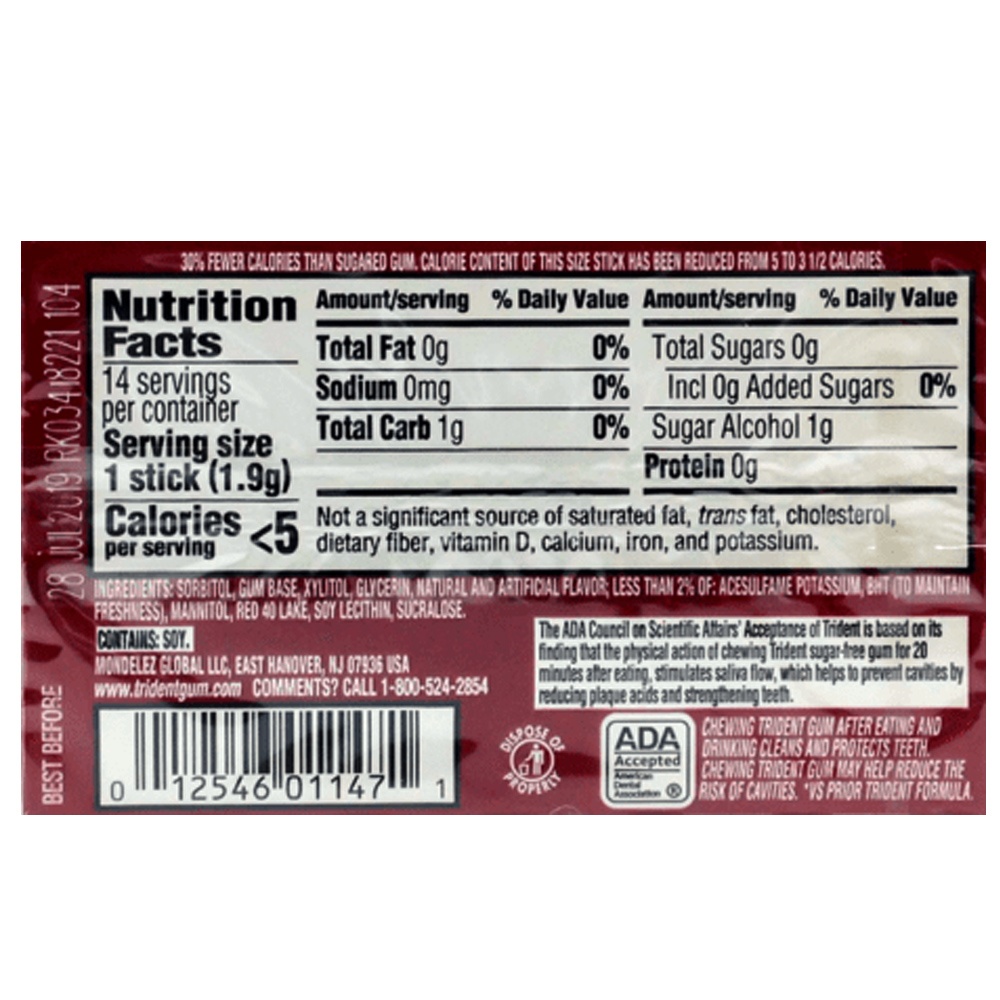 Buy Trident Cinnamon (Sugar Free Gum) At Best Price GrocerApp