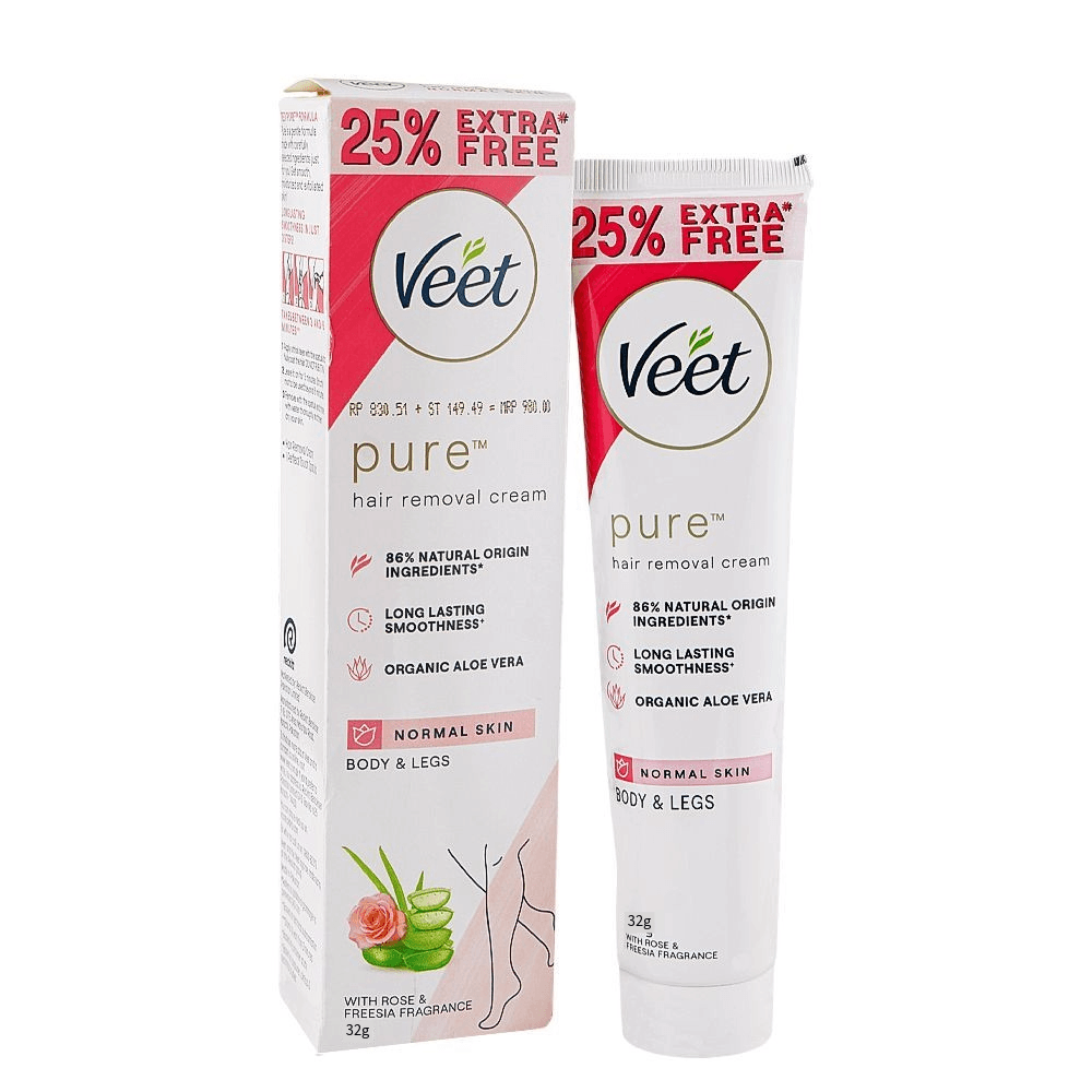Veet Hair Removing Cream for Normal Skin Pure With Rose & Fressia Fragrances (32g)