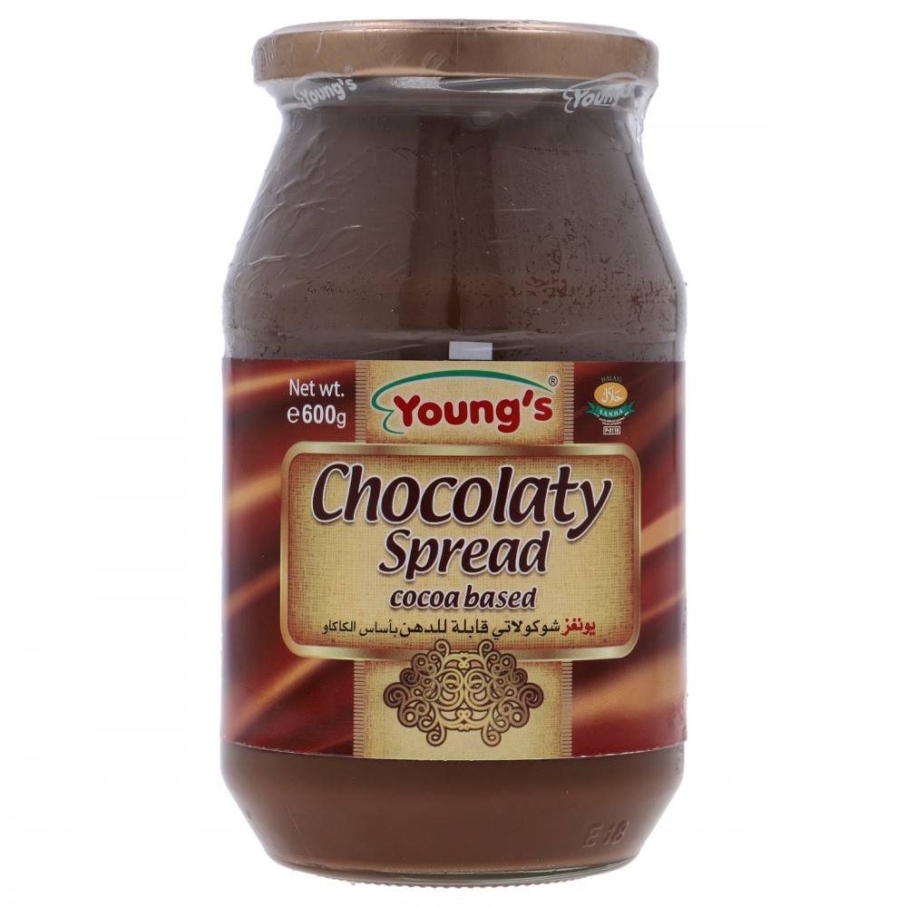 Youngs Chocolate Spread Glass Jar (600g)