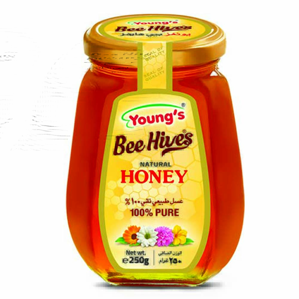 Youngs Honey Natural Glass Jar (250g)
